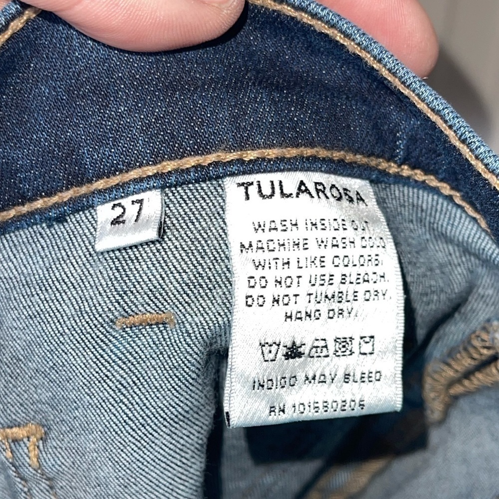 Tularosa Nora High Rise Button Fly Skinny Jeans Dark Wash 27 - Picture 8 of 12